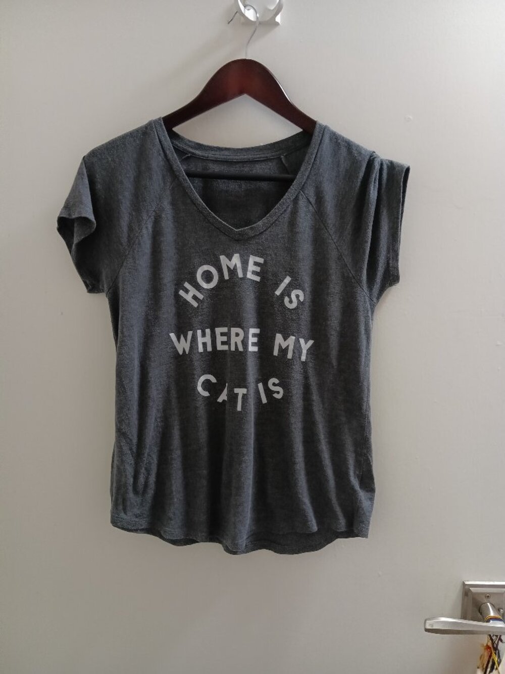 Home Is Where My Cat Is, Short Sleeved, Ladies T-Shirt